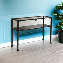 Load image into Gallery viewer, Glass Distressed Console Table With Storage - Clear / Black
