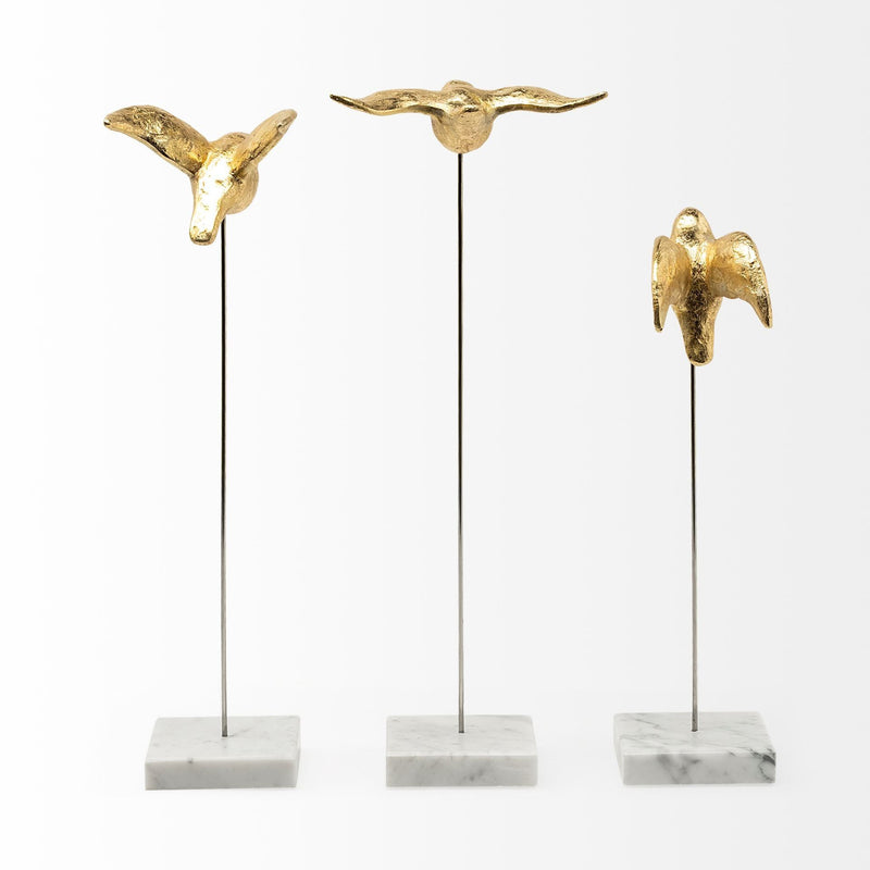 Bird Sculptures (Set of 3) - Gold