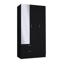 Load image into Gallery viewer, 71" Mirro Two Door Two Drawer Combo Dresser - Black
