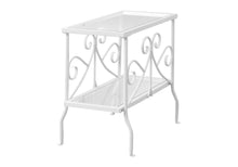 Load image into Gallery viewer, 22" Metal And Tempe Glass End Table With Shelf - White And Clear
