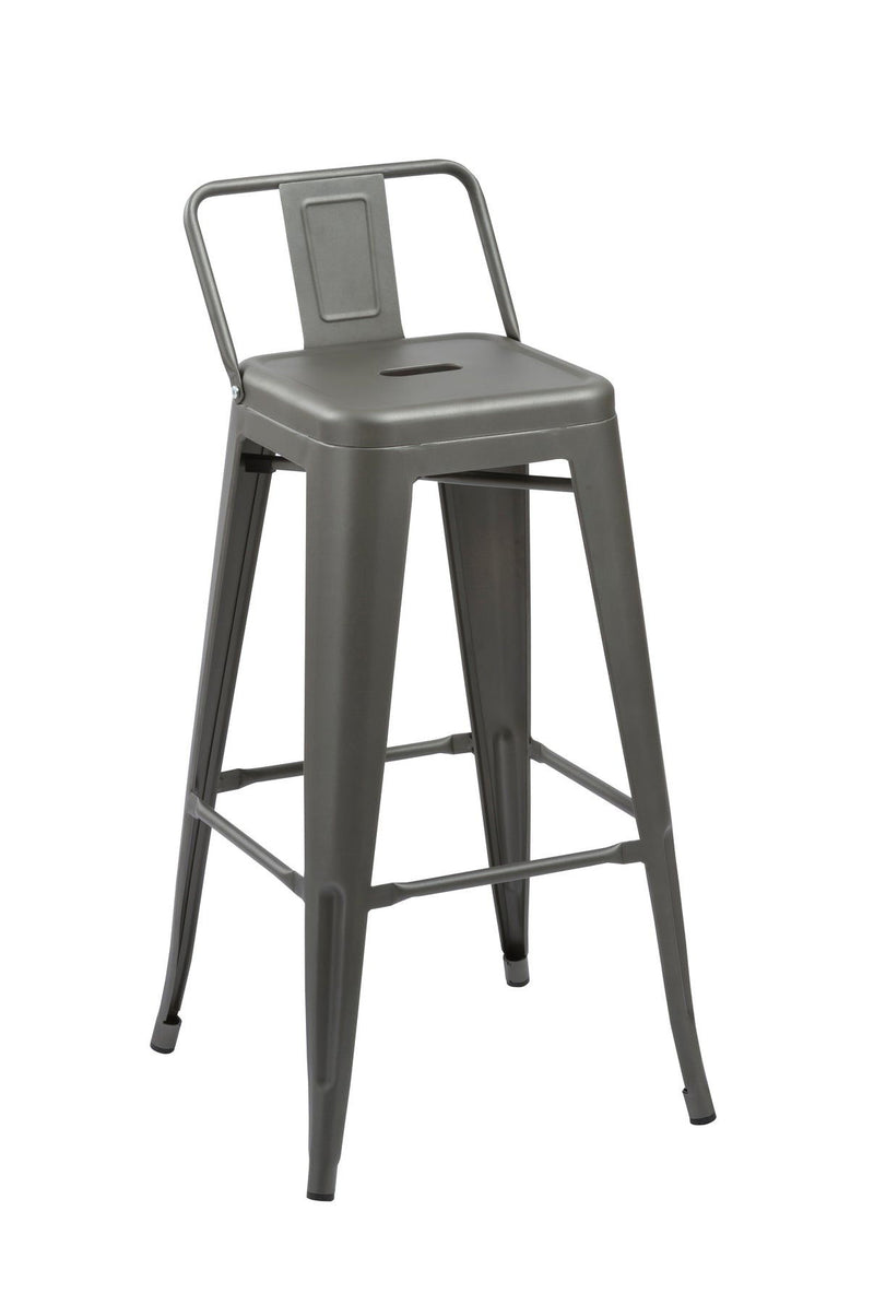 Metal Low Back Counter Height Bar Chairs (Set of 4) - Dark Gray