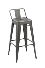 Load image into Gallery viewer, Metal Low Back Counter Height Bar Chairs (Set of 4) - Dark Gray
