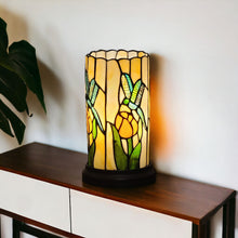 Load image into Gallery viewer, Dragonfly Stained Glass Accent Lamp - Beige And Green
