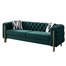 Load image into Gallery viewer, Chesterfield Modern Tufted Velvet Living Room Sofa, 84.25&#39;&#39;W Couch,Green
