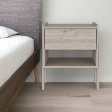 Load image into Gallery viewer, 22" One Drawer Faux Wood Nightstand - Light Gray
