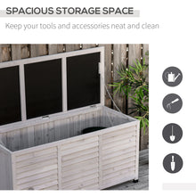 Load image into Gallery viewer, Outsunny - 75 Gallon Wooden Deck Box, Outdoor Storage Container With Aerating Gap &amp; Weather-Fighting Finish - Gray
