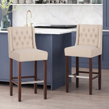 Load image into Gallery viewer, Solstara - Upholstered Dining Barstool With Button Tufted And Wing Back
