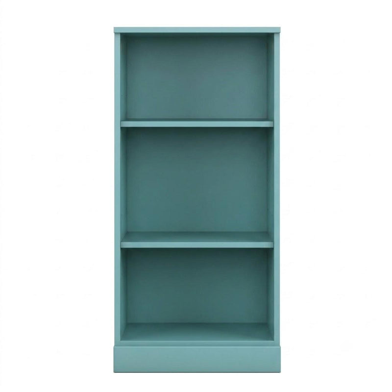 Solid Wood Adjustable Three Tier Library Bookcase - Aqua
