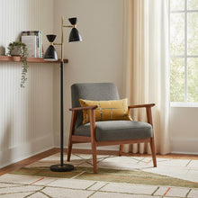 Load image into Gallery viewer, Task Floor Lamp With Black Metal Cone Shade - Black

