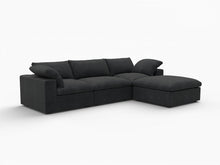 Load image into Gallery viewer, 120" 2 Piece Living Room Set Blend Modular Sofa With Ottoman Storage - Black
