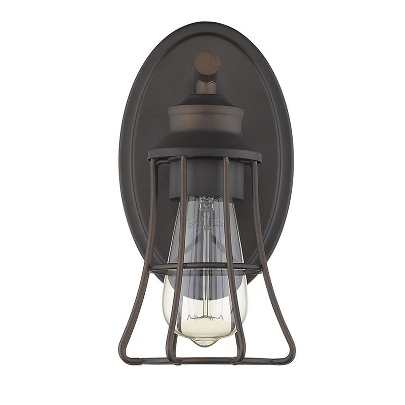 One Light Cage Wall Light - Bronze