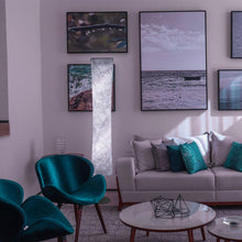 Load image into Gallery viewer, Color Changing LED White Column Smart Floor Lamp With Rectangular Shade - White
