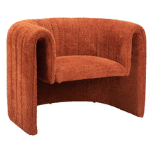 Load image into Gallery viewer, 37" Modern Sherpa And Upholstered Tufted Arm Chair - Burnt Orange
