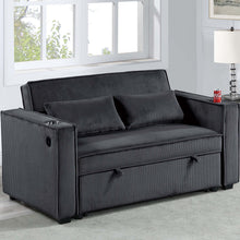 Load image into Gallery viewer, Modern Style Convertible Sofa With Pull-Out Bed, USB Ports &amp; Cup Holders
