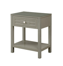 Load image into Gallery viewer, Dylan - Wooden End Side Table Nightstand With Glass Top And Drawer
