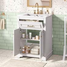 Load image into Gallery viewer, Bathroom Vanity With Integrated Sink, 2 Door Cabinet With Tip Out Drawer, Rectangular Design
