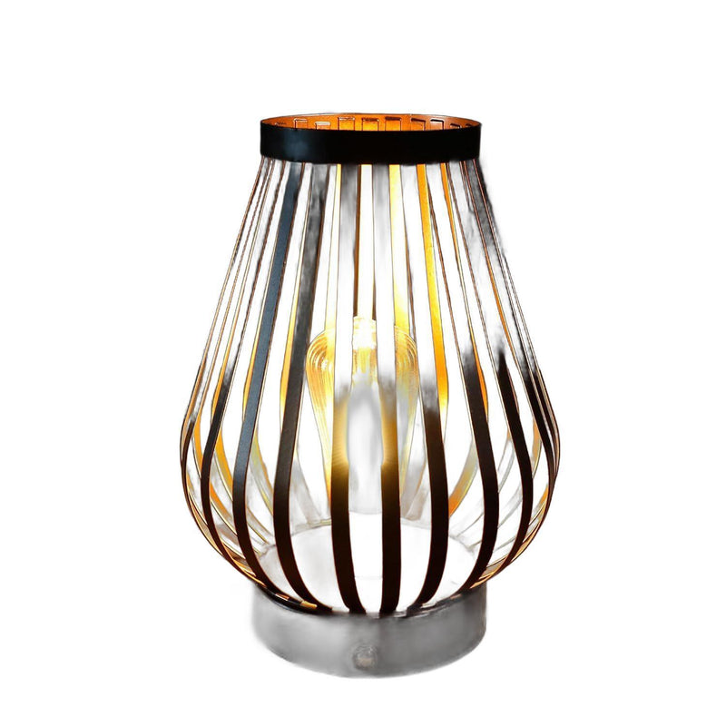 Novelty USB Battery Powered Desk Lamp With Cage Shade - Brown