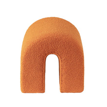 Load image into Gallery viewer, Boucle Oval Footstool Ottoman - Orange
