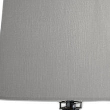 Load image into Gallery viewer, Acrylic Paris Desk Table Lamp With Gray Drum Shade - Black
