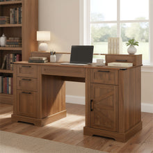 Load image into Gallery viewer, Office Desk With Charging Station &amp; Storage Cabinet

