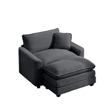 Load image into Gallery viewer, Classic Modern Comfortable Single Chair Deep Seat Sofa With Footstool
