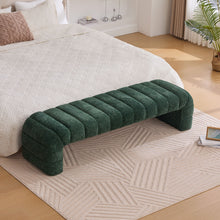 Load image into Gallery viewer, Modern Upholstered Armless Bed Bench With Channel Tufted Design
