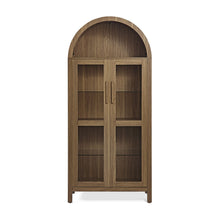 Load image into Gallery viewer, Wood Oval Accent Cabinet With Two Doors - Brown
