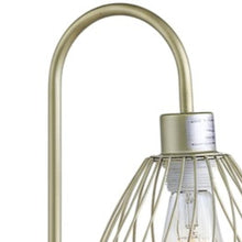 Load image into Gallery viewer, Bedside Table Lamp With Gold Cage Shade - Gold
