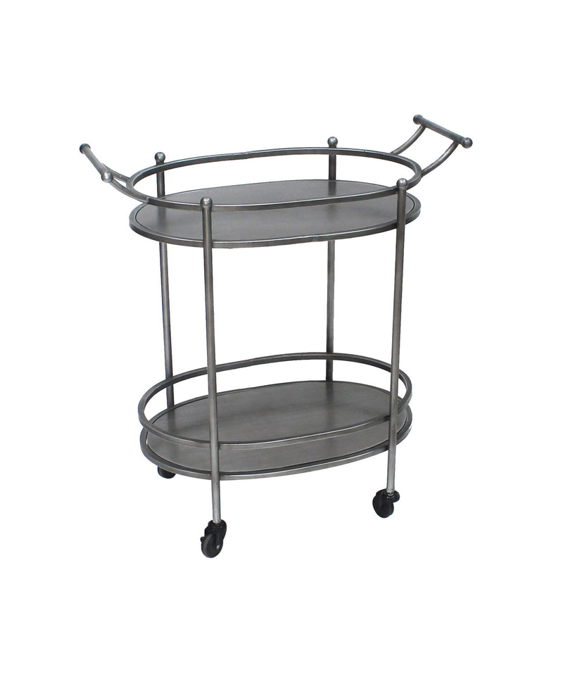 Antique Oval Service Cart - Bronze