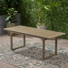 Load image into Gallery viewer, Outdoor Expandable Acacia Wood Dining Table With U Shaped Leg
