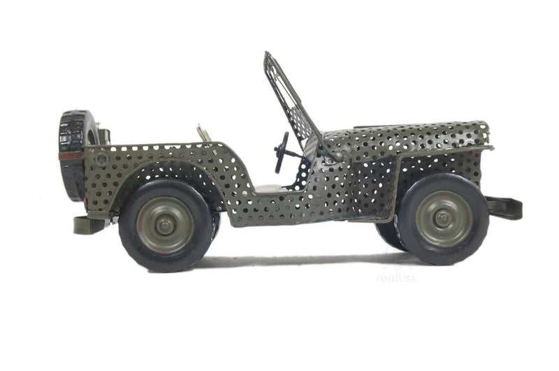 c1945 Willys CJ-2A Overland Jeep Sculpture - Green
