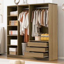 Load image into Gallery viewer, Doorless Storage Wardrobe For Dedroom With Shelves And 3 Drawers
