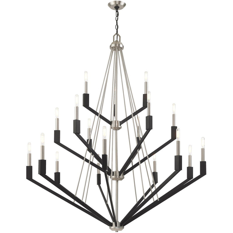 52" Multi Light Dimmable Chandelier With Shades - Nickel
