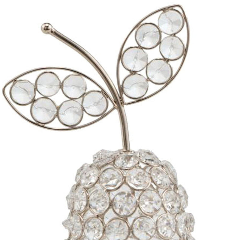 Decorative Pear Tabletop Sculpture - Silver / Clear
