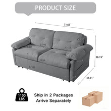 Load image into Gallery viewer, Convertible Pull Out Sofa Bed Queen Size, 3 In 1 With Side Storage
