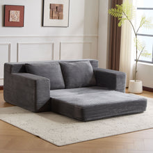 Load image into Gallery viewer, Loveseat Sofa, Comfortable Deep Seat Sofa Bed, Modern Small Corduroy Couch For Living Room Bedroom,Reversible Cushion With Pillows,No Assembly Required,Dark Gray
