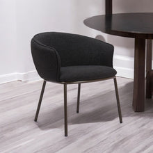 Load image into Gallery viewer, Upholstered Faux Fur Dining Arm Chair - Black / Bronze

