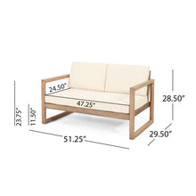 Load image into Gallery viewer, 4 Pieces Acacia Wood Patio Furniture Set, Outdoor Furniture With Coffee Table, Patio Conversation Set Deep Seating With Soft Cushion, Porch Chairs For Backyard Porch Balcony - Brown Wash / Beige
