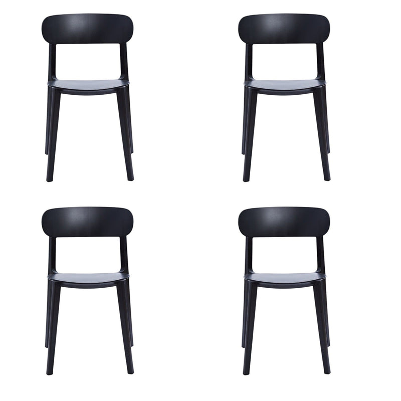 Heavy Duty Plastic Dining Room Side Chairs (Set of 4) - Black