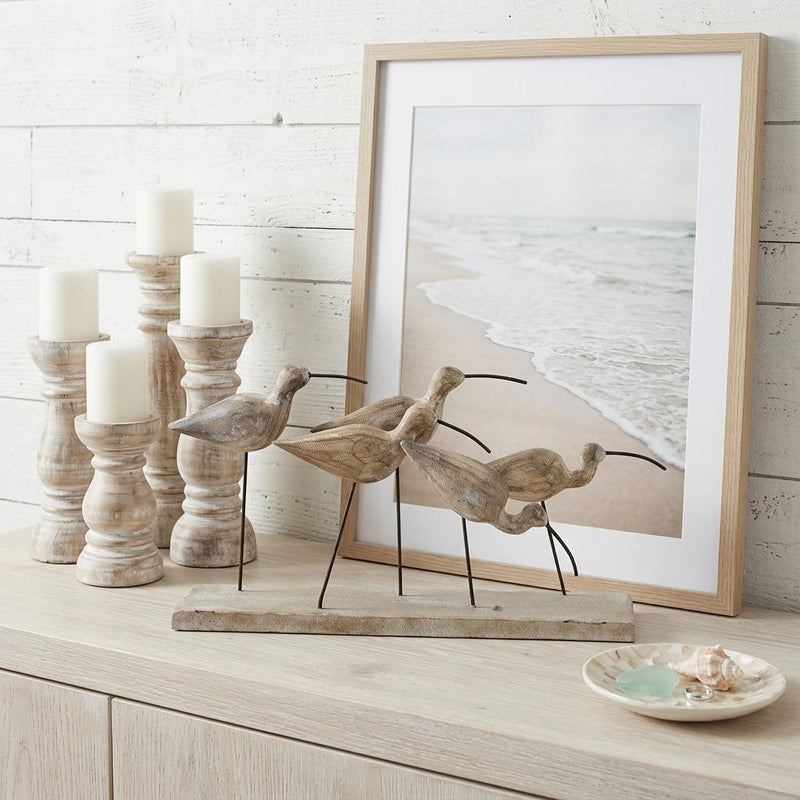 Coastal Plover Birds Tabletop Sculpture - Natural / Sand