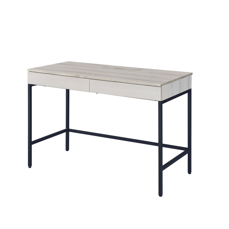 42" Writing Desk With Two Drawers - Natural And Black