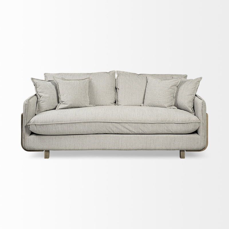 Fabric Sofa With Toss Pillows - Gray