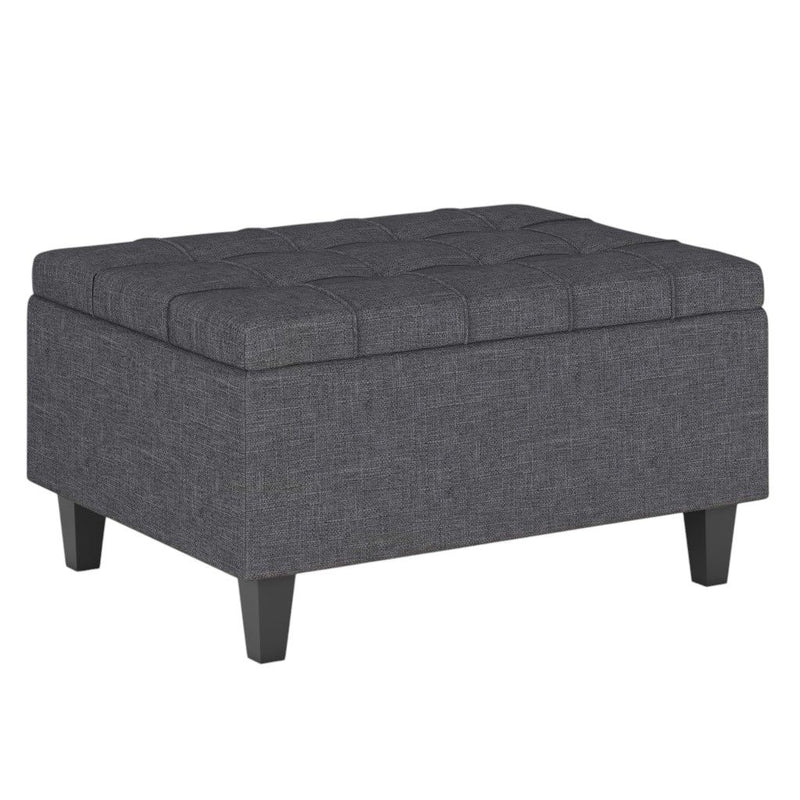 Cocktail Ottoman With Storage - Gray / Dark Brown