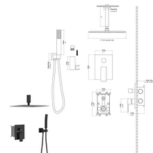 Load image into Gallery viewer, Dual Shower Head 16" Ceiling Mount Square Shower System With Rough In Valve
