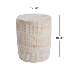 Load image into Gallery viewer, Stylish Outdoor / Indoor Lightweight Concrete Side Table With Travertine - Beige
