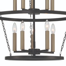 Load image into Gallery viewer, Candle Style Ten Light Metal Dimmable Chandelier - Black / Gold
