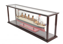 Load image into Gallery viewer, Hand Painted 1912 RMS Titanic Medium Display Case Model Boat - Black / Red
