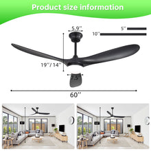 Load image into Gallery viewer, Smart Ceiling Fan With Lights, 3 Blades, Reversible Quiet DC Motor For Indoor
