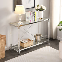 Load image into Gallery viewer, Chrome Glass Sofa Table, Acrylic Side Table, Console Table For Living Room &amp; Bedroom - Chrome
