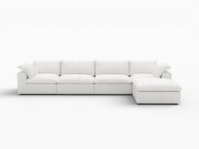 Load image into Gallery viewer, Two Piece Living Room Set Blend Modular Sofa With Ottoman Storage - White
